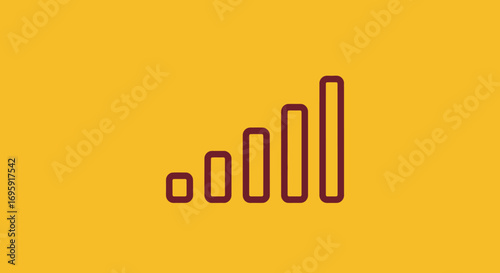 Close-up of a bar graph ascending, illustrating growth, against a solid yellow background in a minimalist, flat-lay style, conveying a positive and optimistic mood.