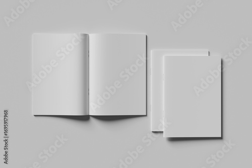 Blank magazine brochure for mockup - 3D Illustrations