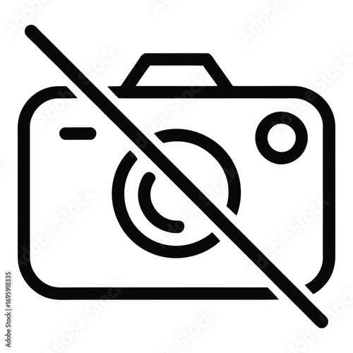 No photography allowed icon representing restriction and prohibition of taking pictures here now okay silhouette