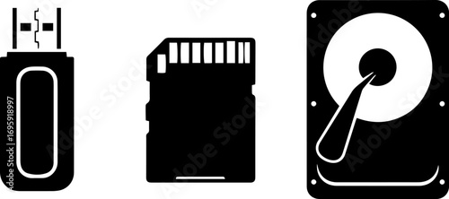 pack of audio storage silhouettes.eps