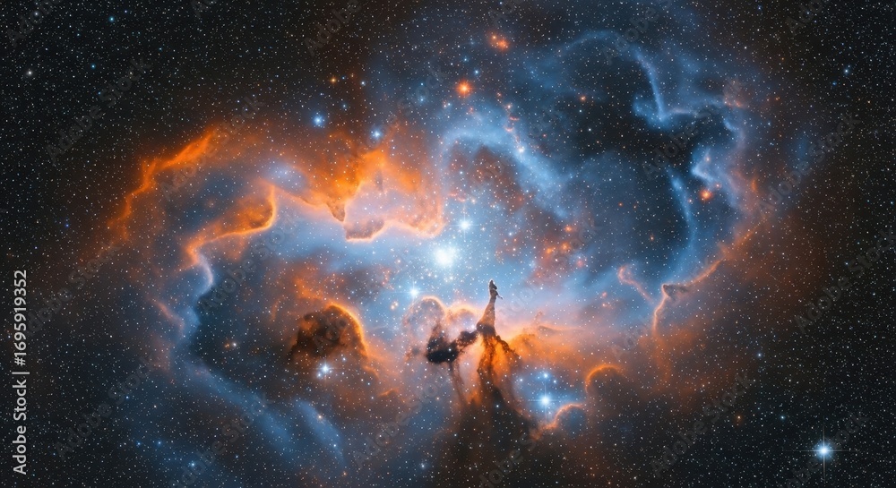 Obraz premium Cosmic Pillars of Creation: Stellar Nursery in Space