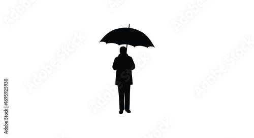 a person holding an umbrella standing alone in silhouette