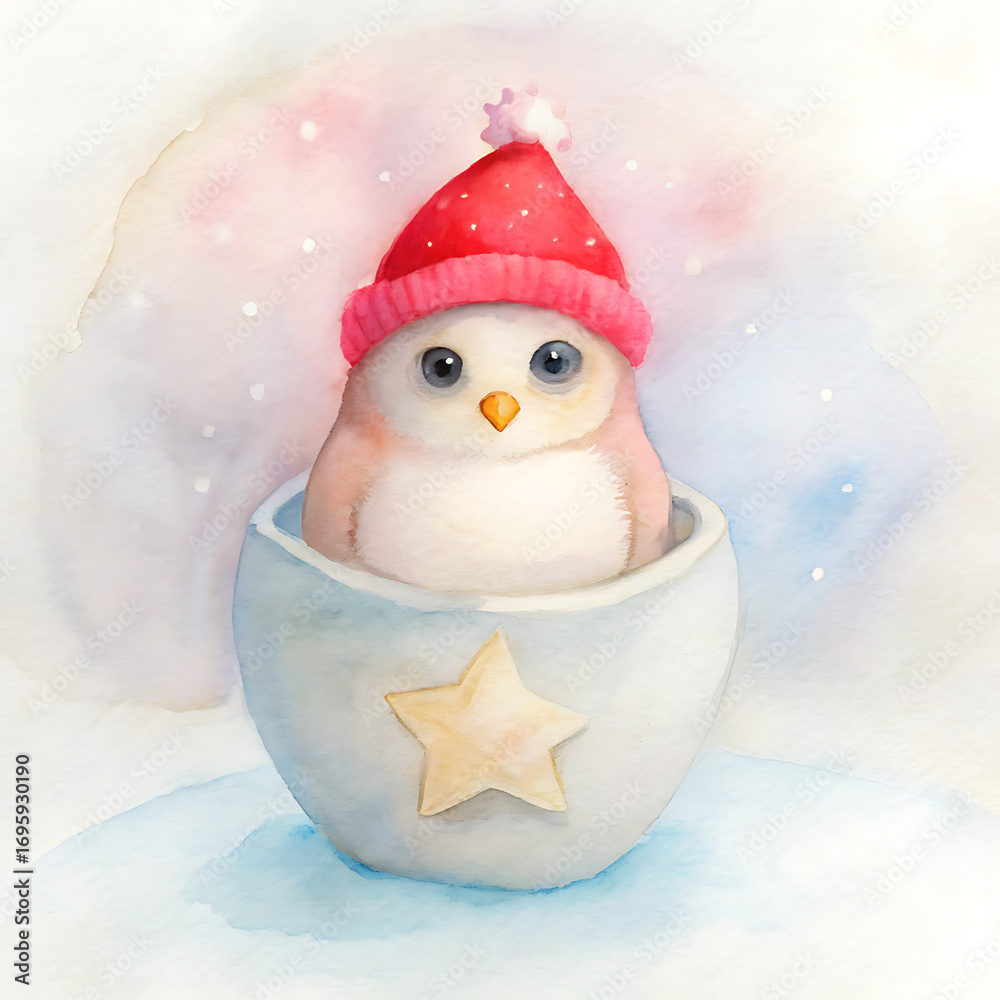 Obraz premium snowman with christmas tree