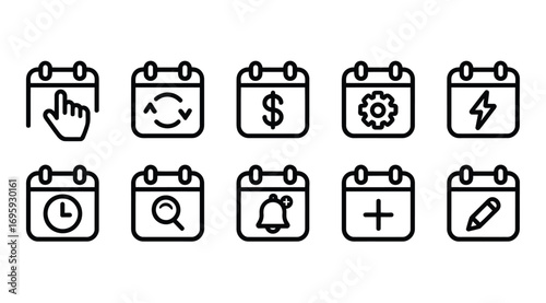 Calendar date event schedule appointment reminder agenda planning icon vector graphic symbol sign 2024 2025