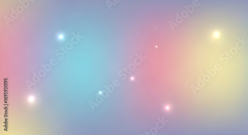 A soft pastel gradient background with pink blue yellow and small light flares scattered throughout it