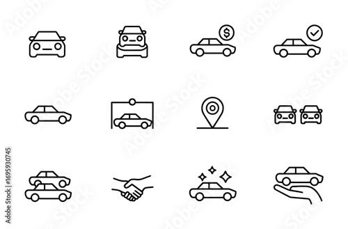 Car rental services car dealership car sale car purchase car insurance car repair car trade car icon