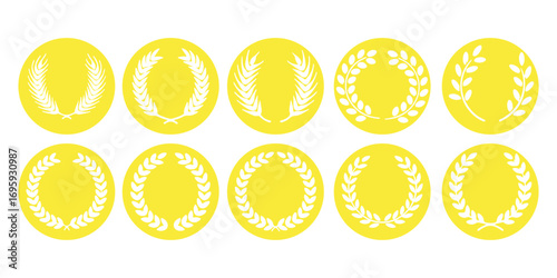 
Barley icons collection. Gold wheat silhouette collection. Rice icon symbol vector illustration.