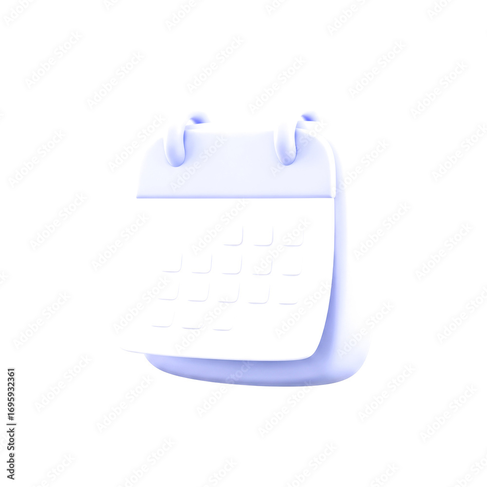 Fototapeta premium lavender 3d calendar minimalist design for events, apps, and websites, isolated on transparent background