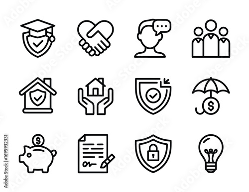 Insurance protection safety security finance home education agreement innovation success teamwork ideas