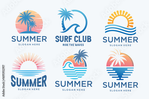 Beach logo design vector illustration