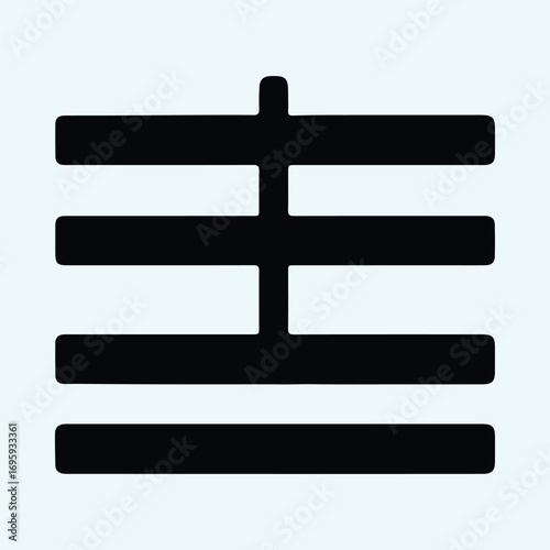 Silhouette trigram I Ching symbol abstract minimal vector illustrator