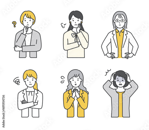 困った表情の女性ビジネスパーソン