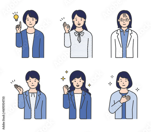 笑顔でポーズをとる女性ビジネスパーソン