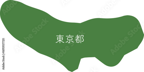 手描きのゆるい東京都の地図イラスト