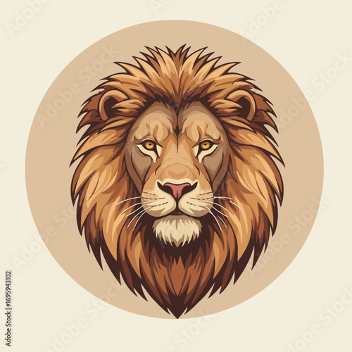 Majestic Lion Head Vector Art Portrait