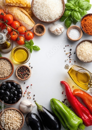 Wallpaper Mural Food ingredients arranged in a frame Torontodigital.ca