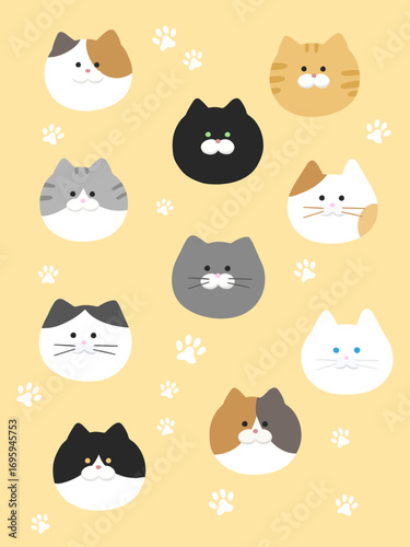 seamless background with cats