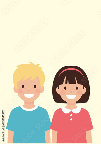 Joyful kids smiling happily, representing childhood innocence and bright futures for educational projects