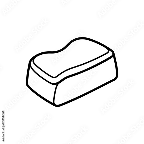 Outline drawing of a sponge on white background on transparent background