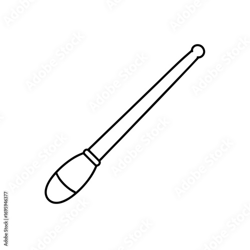 Illustration of a single drumstick outline on transparent background