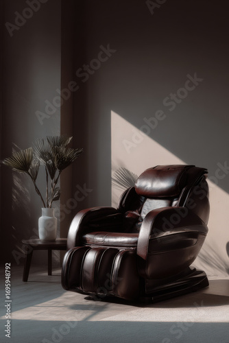 cozy home environment featuring massage armchair designed for relaxation and conversations