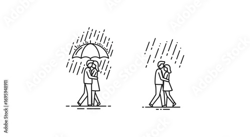 a couple sharing an umbrella in the rain