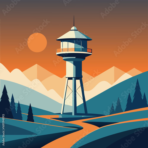 minimal flat vector water tower (2).eps