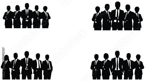 Business team illustration with group of professionals standing together