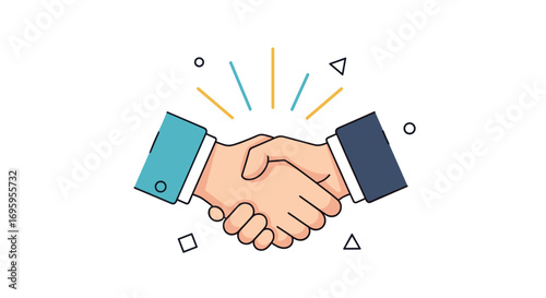 Symbolizing a successful partnership agreement and collaborative business venture