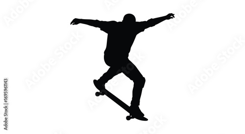 a skateboarder silhouette performing an aerial trick in mid air
