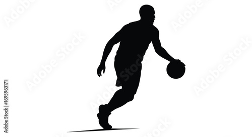 silhouette of rugby player holding ball ready to pass