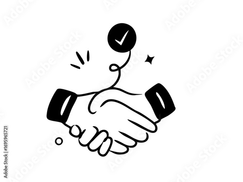handshake sign black and white