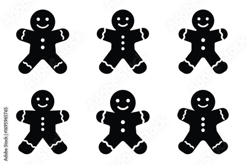 Christmas Gingerbread Man Silhouette icon