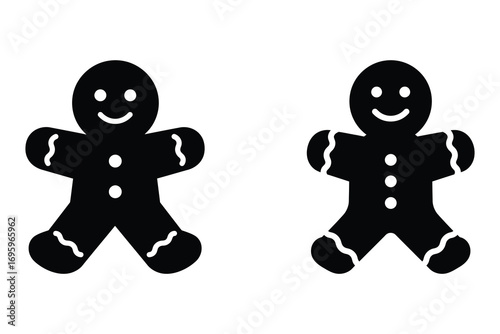 Christmas Gingerbread Man Silhouette icon