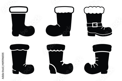 Santas Boot Vector Silhouette Art