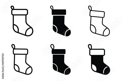 Christmas Stocking icon set