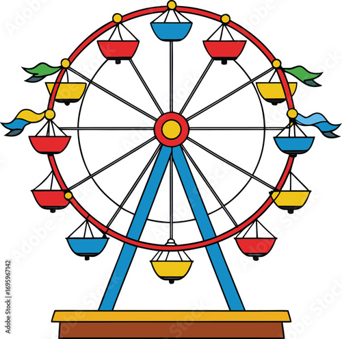 Ferris wheel no a white background 