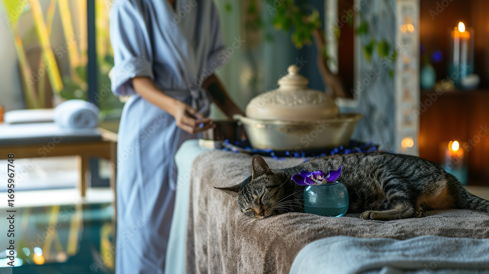 custom made wallpaper toronto digitalThe beautician in linen robe blends essential oils at the sandalwood table, the Siamese cat curled up on the velvet pad to nap, and the entire spa was filled with the soothing breath of lavender and s