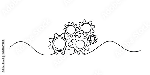 Gears Vector Illustration for Mechanical Design and Engineering Projects