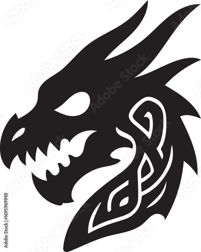 Intricate skull silhouette design with gothic and macabre elements