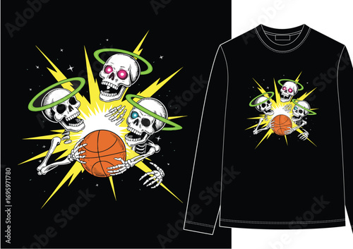 HAND DRAWN STREETWEAR SHIRT BASKETBALL TEAM