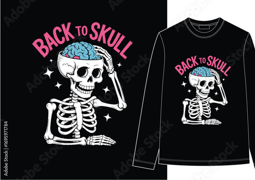 HAND DRAWN STREETWEAR SHIRT HEAD SKULL