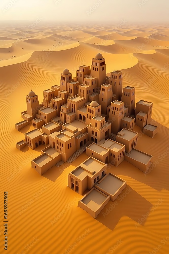 Naklejka premium A home town in the mid of the desert giving old antient look