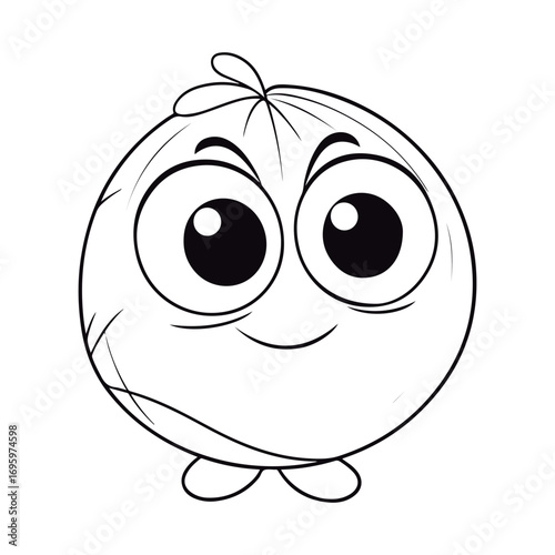 Cute Cartoon baby Clams kawai outlined for coloring book isolated on a white background.