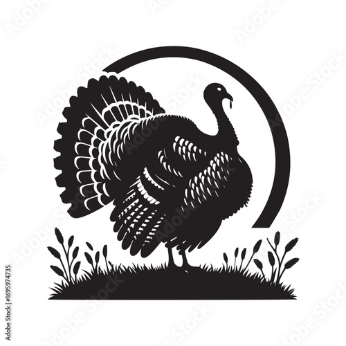 turkeys thanksgiving vector silhouette clip art logo design illustration collection