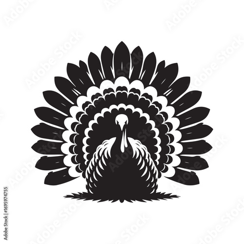 turkeys thanksgiving vector silhouette clip art logo design illustration collection