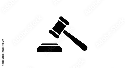 Modern gavel illustration for justice, law, and legal themes in sleek design, great for legal projects
