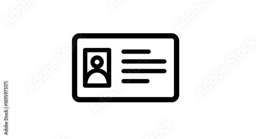 Professional identification card icon for secure access or employee badges, modern design