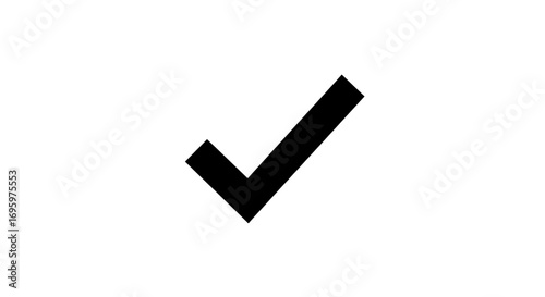 Bold check mark icon for approval and success, clean modern design for web and print projects
