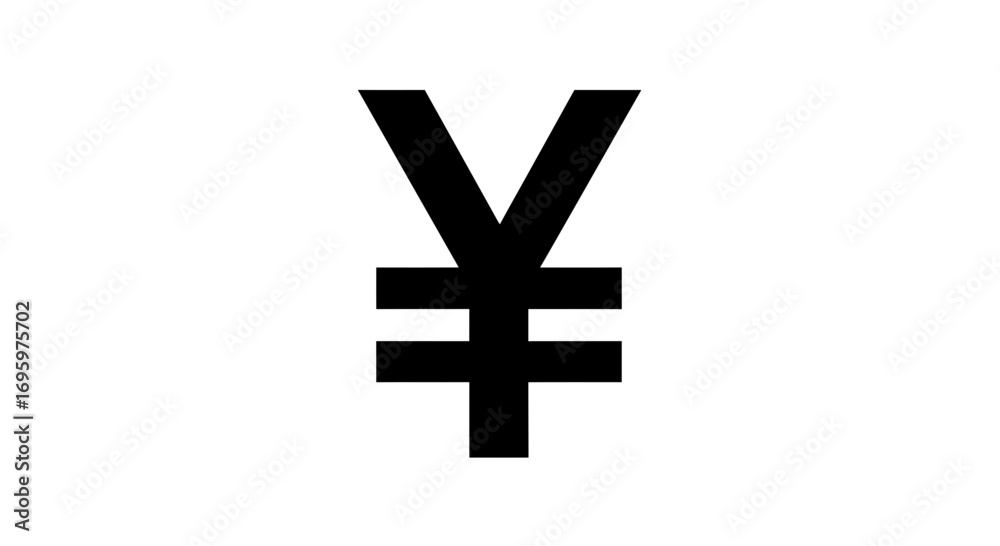 Obraz premium Japanese Yen currency icon for financial use, modern and clean, symbolizing wealth and global trade success